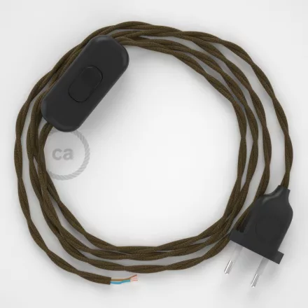 Creative Cables textil lámpakábel Lámpakábel, TC13 barna pamut 1,80 m. Ki a kapcsoló és CABNTOTC13