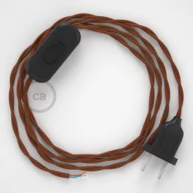   Creative Cables textil lámpakábel Lámpakábel, TC23 őz pamut 1,80 m. Ki a kapcsoló és CABNTOTC23