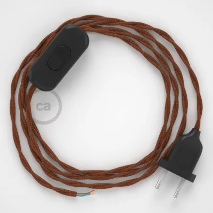 Creative Cables textil lámpakábel Lámpakábel, TC23 őz pamut 1,80 m. Ki a kapcsoló és CABNTOTC23