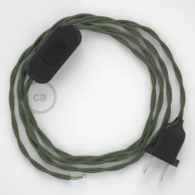   Creative Cables textil lámpakábel Lámpakábel, TC63 zöld szürke pamut 1,80 m. Ki a kapcsoló CABNTOTC63