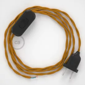   Creative Cables textil lámpakábel Lámpakábel, TM25 mustárselyem 1,80 m. Ki a kapcsoló és a CABNTOTM25