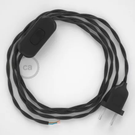 Creative Cables kapcsoló Lámpakábel, TM26 sötétszürke rayon 1,80 m. Ki a kapcsoló és CABNTOTM26