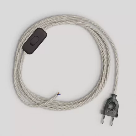Creative Cables lámpakábel Lámpa vezetéke fehér fonott kábellel, 1,80 m CABNTOTN01