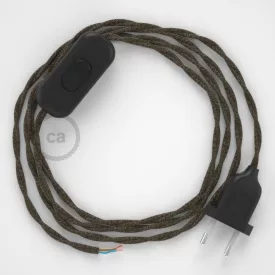  Creative Cables textil lámpakábel Lámpakábel, TN04 barna természetes lenvászon 1,80 m. Ki a kapcsoló CABNTOTN04