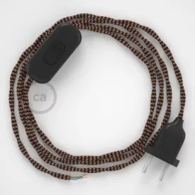   Creative Cables kapcsoló Lámpakábel, TZ22 fekete és whisky rayon 1,80 m. Ki a CABNTOTZ22