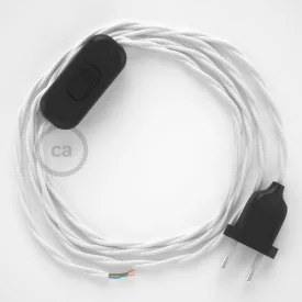   Creative Cables textil lámpakábel Lámpakábel, TM01 fehér műselyem 1,80 m. Ki a kapcsoló és CABNTR003