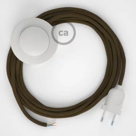 Creative Cables kapcsoló Bekötési Talapzat, RC13 barna pamut 3 m. Ki a kapcsoló CABPBTORC13