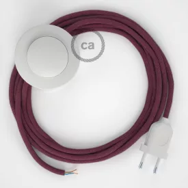   Creative Cables kapcsoló Bekötés Talapzat, RC32 bordó pamut 3 m. Ki a kapcsoló CABPBTORC32