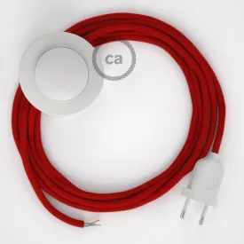   Creative Cables kapcsoló Bekötés Talapzat, RC35 tűzvörös pamut 3 m. Ki a kapcsoló CABPBTORC35