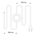 Creative Cables textil lámpakábel Lámpa vezetéke galambszürke pamut kábellel, 3 m CABPBTORC43