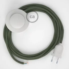   Creative Cables kapcsoló Bekötési Talapzat, RC63 zöld szürke pamut 3 m. Ki a CABPBTORC63