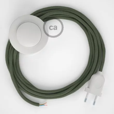 Creative Cables kapcsoló Bekötési Talapzat, RC63 zöld szürke pamut 3 m. Ki a CABPBTORC63