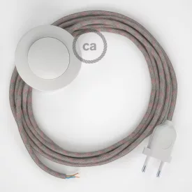   Creative Cables textil lámpakábel Vezetékelés Talapzat, RD51 Ősi rózsaszín csíkos pamut és természetes lenvászon CABPBTORD51