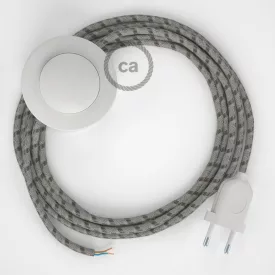   Creative Cables textil lámpakábel Vezetékelés Talapzat, RD53 kéreg csíkos pamut és természetes lenvászon 3 CABPBTORD53