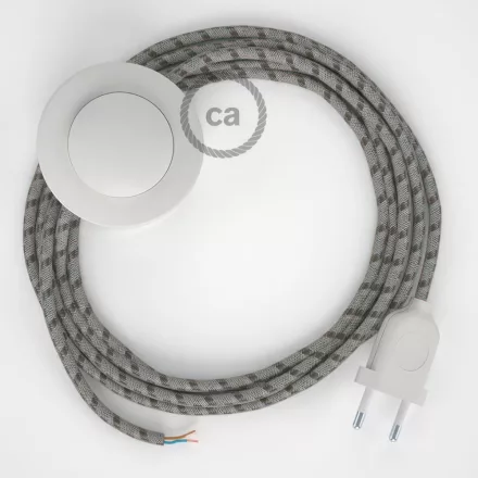 Creative Cables textil lámpakábel Vezetékelés Talapzat, RD53 kéreg csíkos pamut és természetes lenvászon 3 CABPBTORD53
