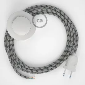   Creative Cables textil lámpakábel Vezetékelés Talapzat, RD54 antracit csíkos pamut és természetes lenvászon 3 CABPBTORD54