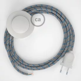   Creative Cables kapcsoló Bekötés Talapzat, RD55 kék steward csíkos pamut és természetes lenvászon CABPBTORD55