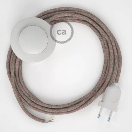 Creative Cables textil lámpakábel Vezetékelés Talapzat, RD61 Ancient rózsaszín gyémánt pamut és természetes lenvászon CABPBTORD61