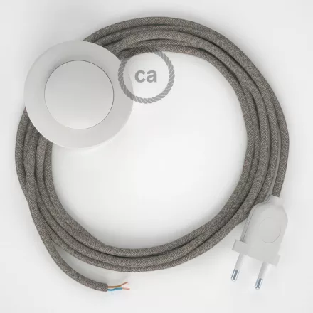 Creative Cables textil lámpakábel Vezetékelés Talapzat, RD62 kakukkfű zöld gyémánt pamut és természetes lenvászon CABPBTORD62