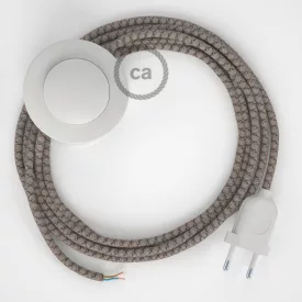   Creative Cables textil lámpakábel Vezetékelés Talapzat, RD63 kéreg gyémánt pamut és természetes lenvászon 3 CABPBTORD63