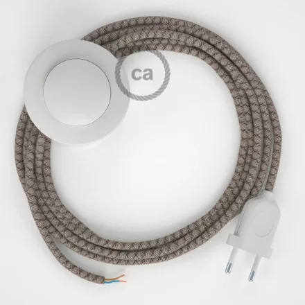 Creative Cables textil lámpakábel Vezetékelés Talapzat, RD63 kéreg gyémánt pamut és természetes lenvászon 3 CABPBTORD63