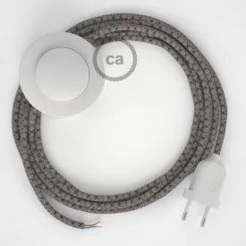   Creative Cables textil lámpakábel Vezetékelés Talapzat, RD64 antracit gyémánt pamut és természetes lenvászon 3 CABPBTORD64