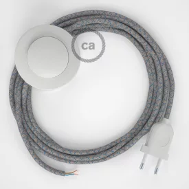   Creative Cables textil lámpakábel Vezetékelés Talapzat, RD65 kék steward gyémánt pamut és természetes lenvászon CABPBTORD65