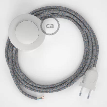 Creative Cables textil lámpakábel Vezetékelés Talapzat, RD65 kék steward gyémánt pamut és természetes lenvászon CABPBTORD65