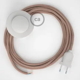   Creative Cables textil lámpakábel Vezetékelés Talapzat, RD71 Ancient rózsaszín ZigZag pamut és természetes lenvászon CABPBTORD71