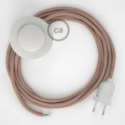 Creative Cables textil lámpakábel Vezetékelés Talapzat, RD71 Ancient rózsaszín ZigZag pamut és természetes lenvászon CABPBTORD71