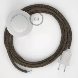   Creative Cables textil lámpakábel Vezetékelés Talapzat, RD73 kéreg ZigZag pamut és természetes lenvászon 3 CABPBTORD73