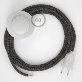   Creative Cables textil lámpakábel Vezetékelés Talapzat, RD74 antracit ZigZag pamut és természetes lenvászon 3 CABPBTORD74