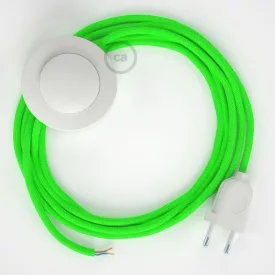   Creative Cables kapcsoló Bekötés Talapzat, RF06 neon zöld műselyem 3 m. Ki a CABPBTORF06