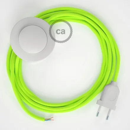 Creative Cables textil lámpakábel Vezetékelés Talapzat, RF10 neon sárga műselyem 3 m. Ki a CABPBTORF10