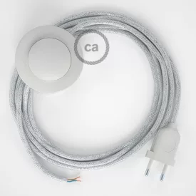   Creative Cables textil lámpakábel Vezetékelés Talapzat, RL01 csillogó fehér műselyem 3 m. Ki a CABPBTORL01
