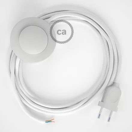Creative Cables kapcsoló Bekötés Talapzat, RM01 fehér műselyem 3 m. Ki a kapcsoló CABPBTORM01