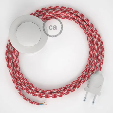 Creative Cables kapcsoló Bekötési talapzat, RP09 Fehér-Piros Kétszínű Rayon 3 m. Ki a CABPBTORP09