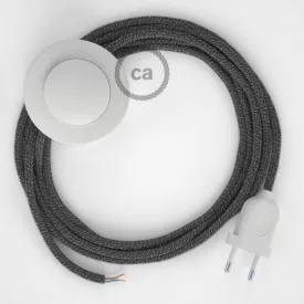   Creative Cables textil lámpakábel Vezetékelés Talapzat, RS81 fekete pamut és természetes lenvászon 3 m. CABPBTORS81