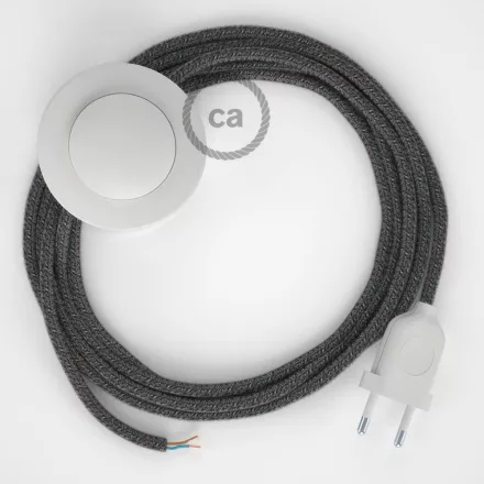 Creative Cables textil lámpakábel Vezetékelés Talapzat, RS81 fekete pamut és természetes lenvászon 3 m. CABPBTORS81