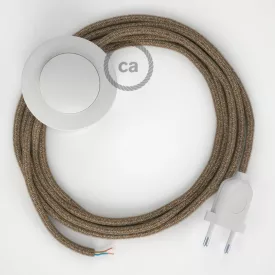   Creative Cables textil lámpakábel Vezetékelés Talapzat, RS82 Barna Pamut és Természetes Lenvászon 3 m. CABPBTORS82