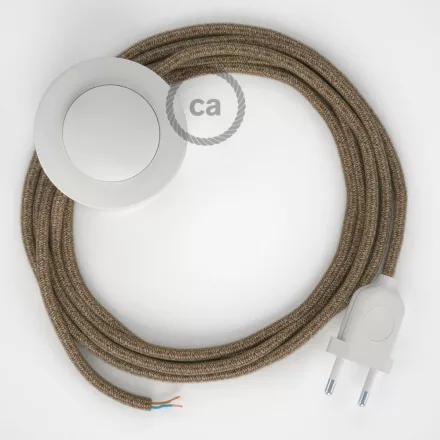 Creative Cables textil lámpakábel Vezetékelés Talapzat, RS82 Barna Pamut és Természetes Lenvászon 3 m. CABPBTORS82