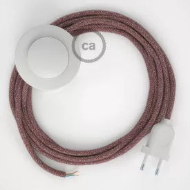   Creative Cables textil lámpakábel Vezetékelés Talapzat, RS83 Piros Pamut és Természetes Lenvászon 3 m. CABPBTORS83