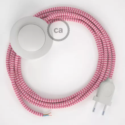 Creative Cables kapcsoló Bekötési talapzat, RZ08 Fukszia ZigZag Rayon 3 m. Válassza ki CABPBTORZ08