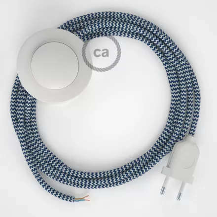 Creative Cables kapcsoló Bekötési talapzat, RZ12 Kék ZigZag Rayon 3 m. Válassza ki CABPBTORZ12