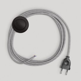   Creative Cables textil lámpakábel Lámpa vezetéke szürke lenvászon kábellel, 3 m CABPTO402