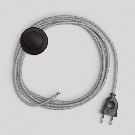 Creative Cables textil lámpakábel Lámpa vezetéke szürke lenvászon kábellel, 3 m CABPTO402