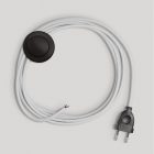 Creative Cables textil lámpakábel Lámpa vezetéke fehér pamut kábellel, 3 m CABPTORC01