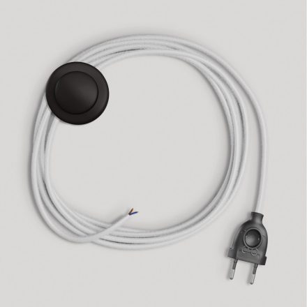 Creative Cables textil lámpakábel Lámpa vezetéke fehér pamut kábellel, 3 m CABPTORC01