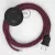 Creative Cables kapcsoló Bekötési talapzat, RC32 Burgundy Cotton 3 m. Válassza ki a CABPTORC32