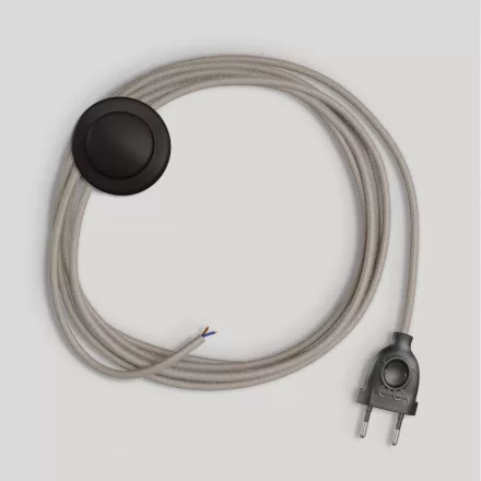 Creative Cables textil lámpakábel Lámpa vezetéke galambszürke pamut kábellel, 3 m CABPTORC43